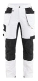 Blaklader Dames Werkbroek 72321832 schilders stretch gereedschapszakken wit-zwart(1099)