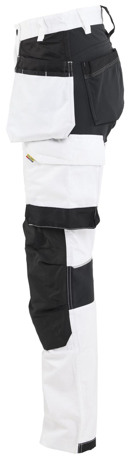 Blaklader Dames Werkbroek 72321832 schilders stretch gereedschapszakken wit-zwart(1099)