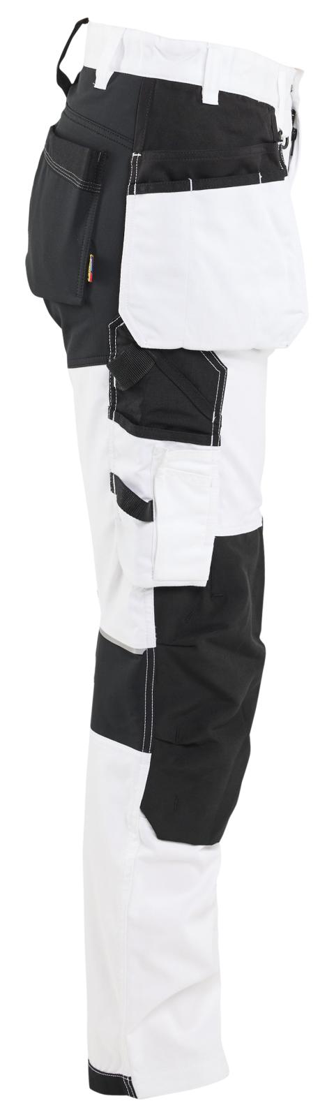Blaklader Dames Werkbroek 72321832 schilders stretch gereedschapszakken wit-zwart(1099)