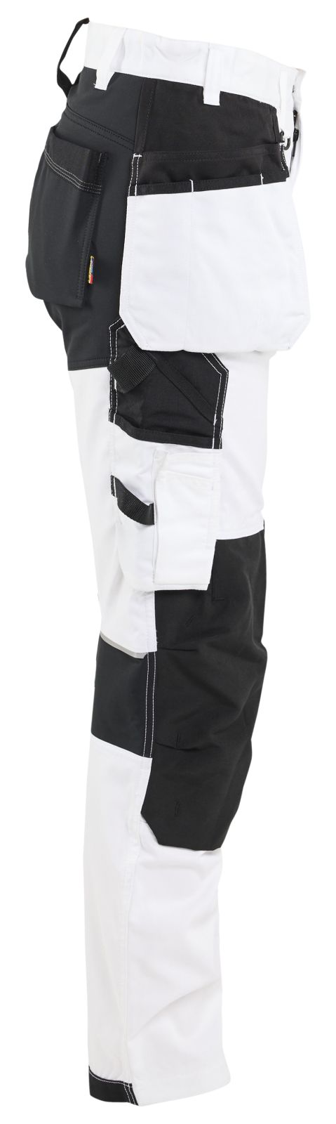 Blaklader Dames Werkbroek 72321832 schilders stretch gereedschapszakken wit-zwart(1099)