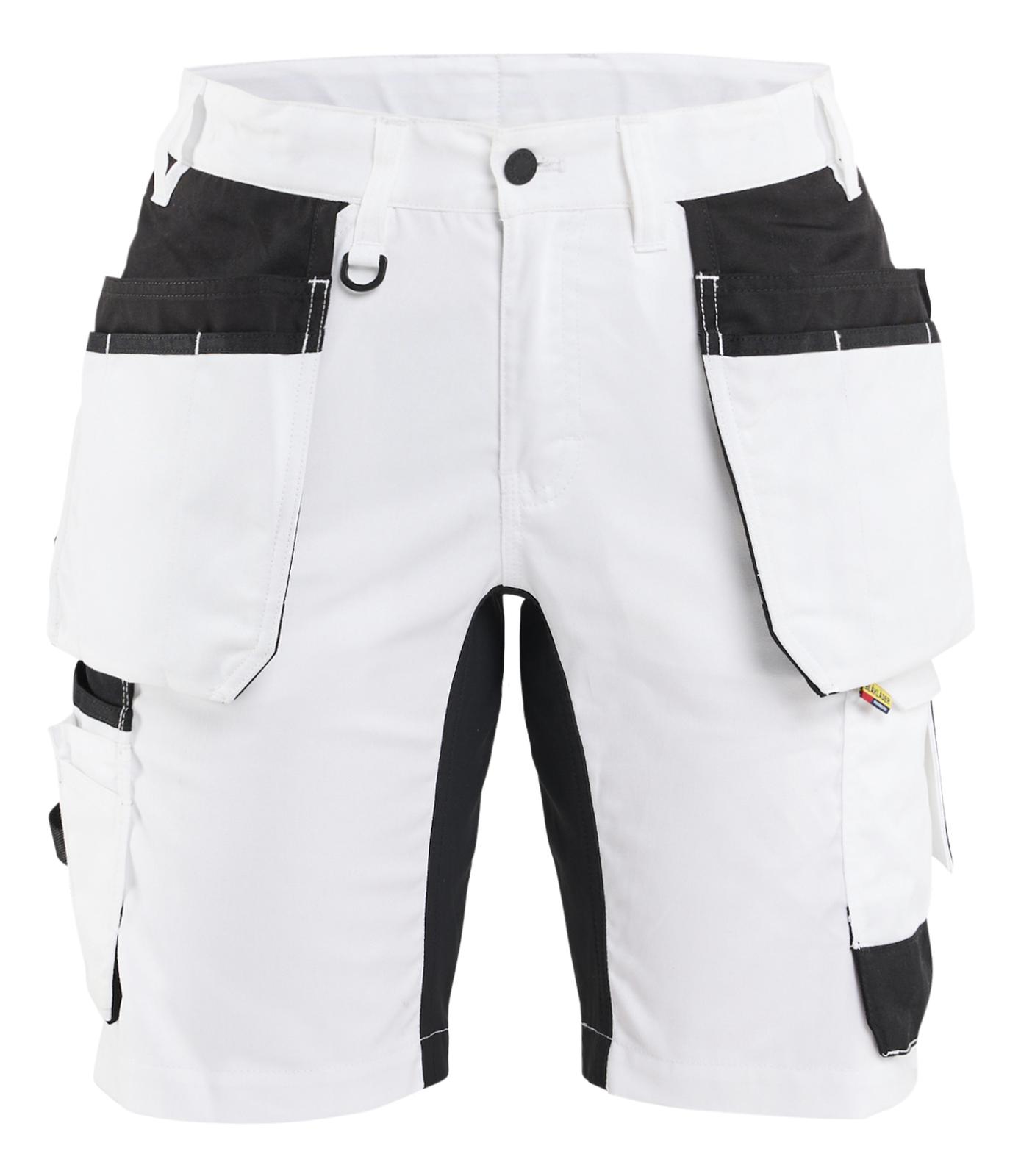 Blaklader Dames Short 72331832 schilders stretch gereedschapszakken wit-zwart(1099)