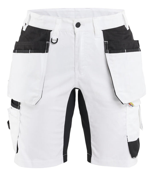 Blaklader Dames Short 72331832 schilders stretch gereedschapszakken wit-zwart(1099)