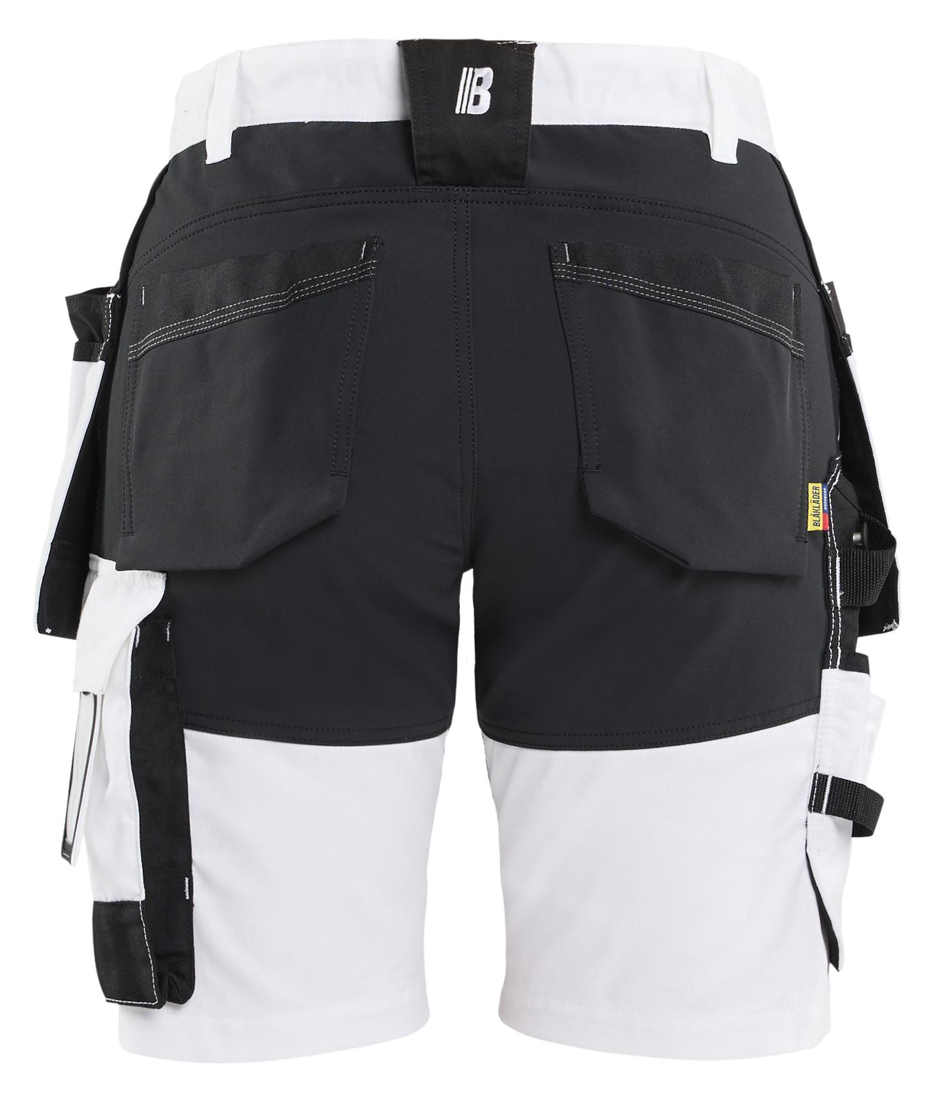 Blaklader Dames Short 72331832 schilders stretch gereedschapszakken wit-zwart(1099)