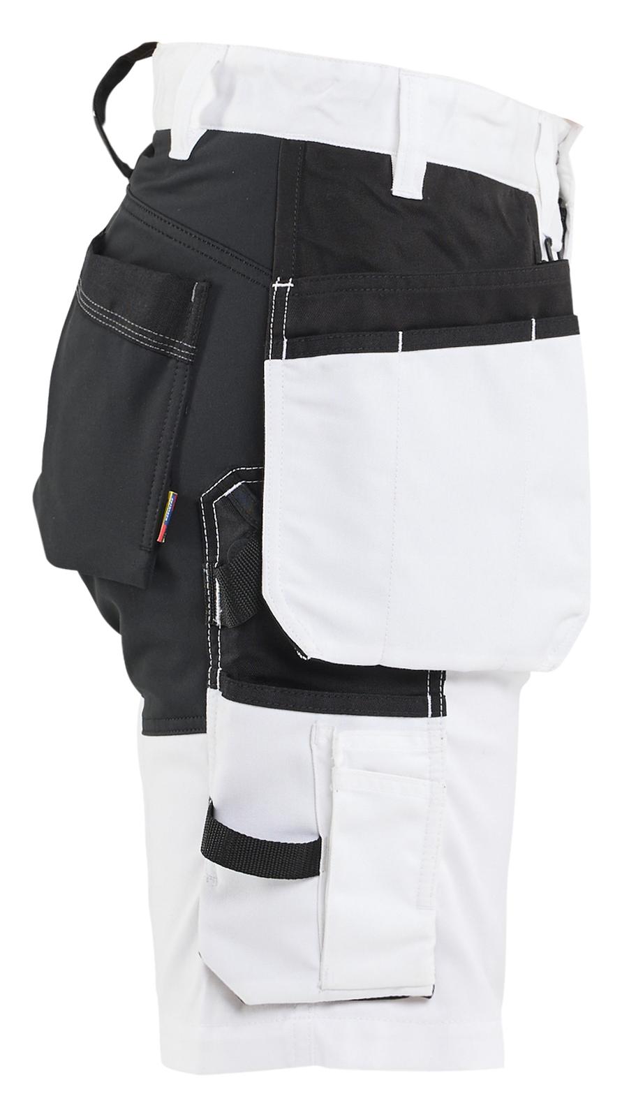 Blaklader Dames Short 72331832 schilders stretch gereedschapszakken wit-zwart(1099)