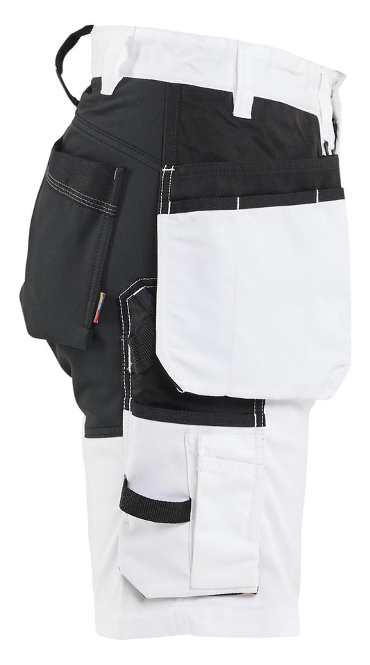 Blaklader Dames Short 72331832 schilders stretch gereedschapszakken wit-zwart(1099)