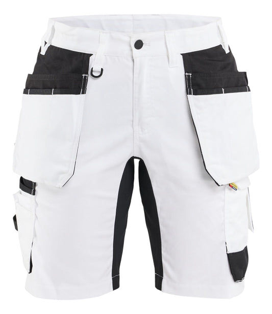Blaklader Dames Short 72331832 schilders stretch gereedschapszakken wit-zwart(1099)