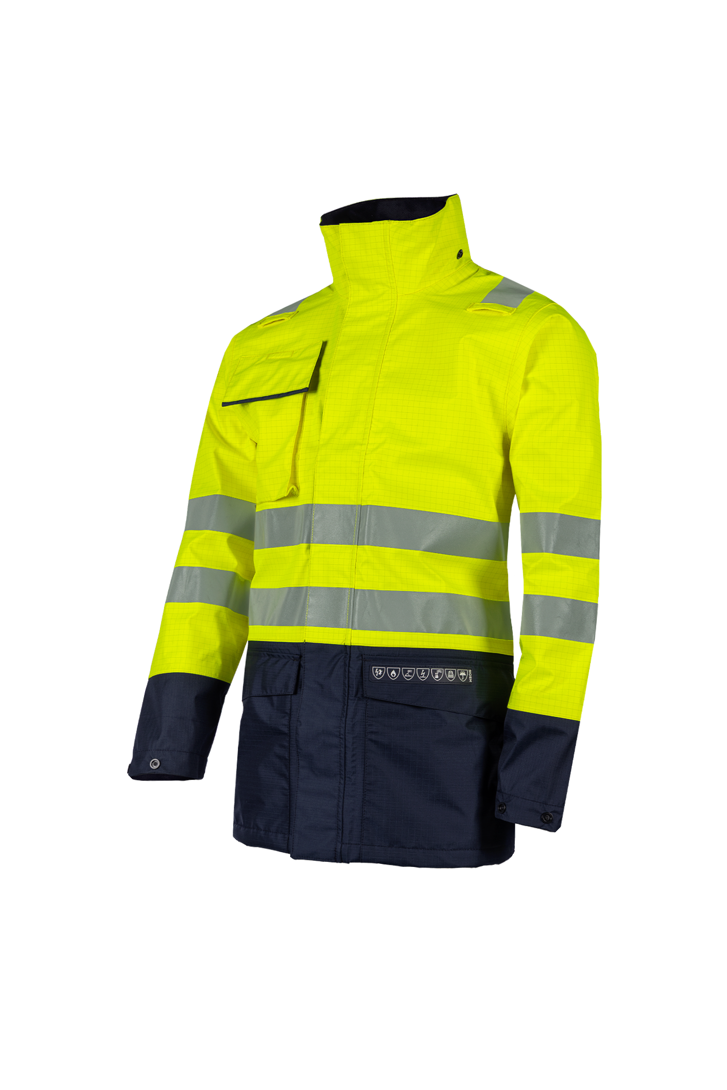 Sioen Jassen Kaldvik Multinorm fluo geel-marineblauw