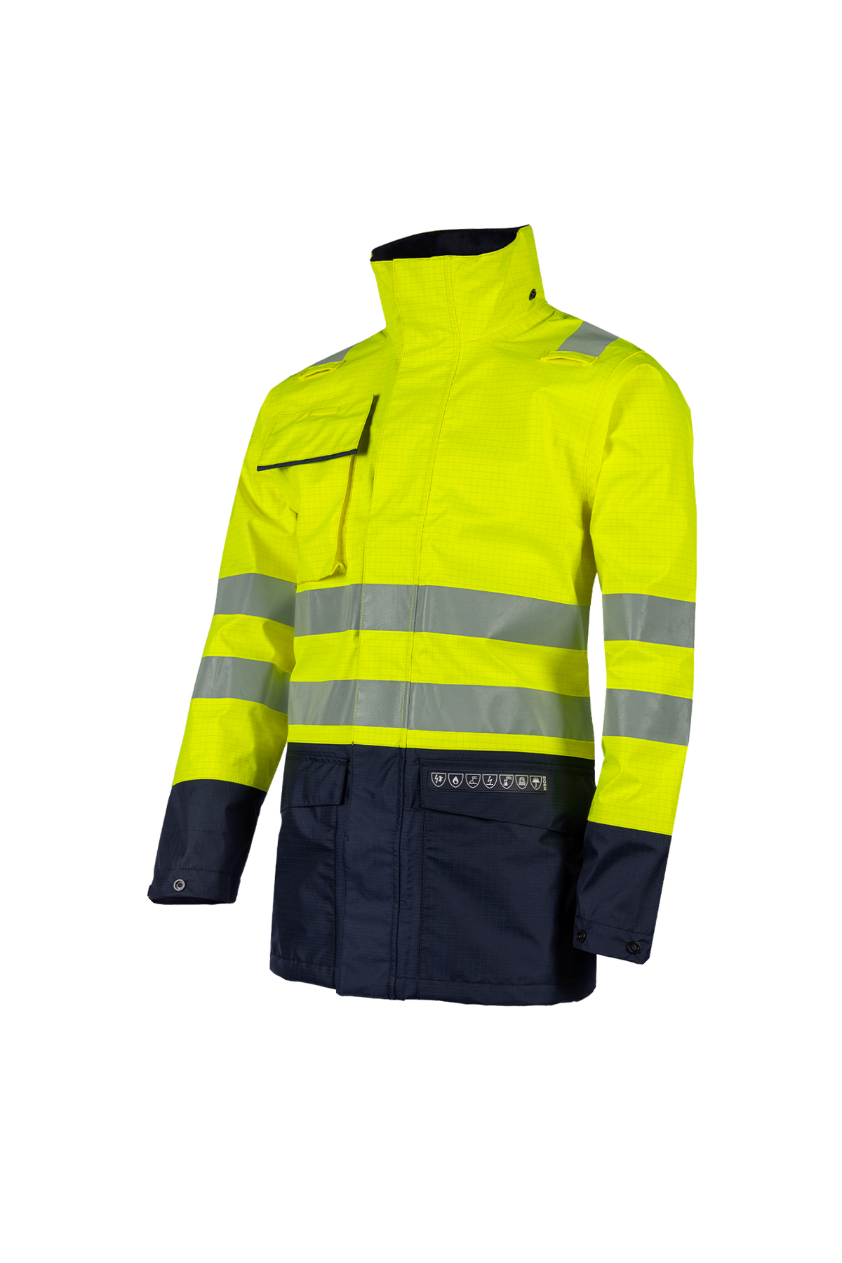 Sioen Jassen Kaldvik Multinorm fluo geel-marineblauw