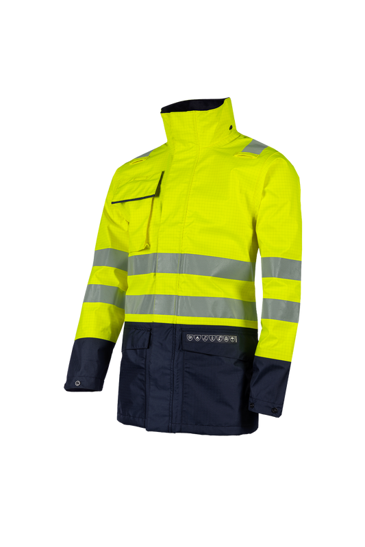 Sioen Jassen Kaldvik Multinorm fluo geel-marineblauw