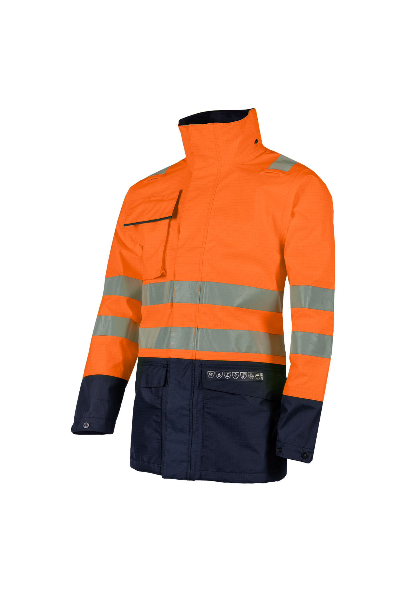 Sioen Jassen Kaldvik Multinorm fluo oranje-marineblauw
