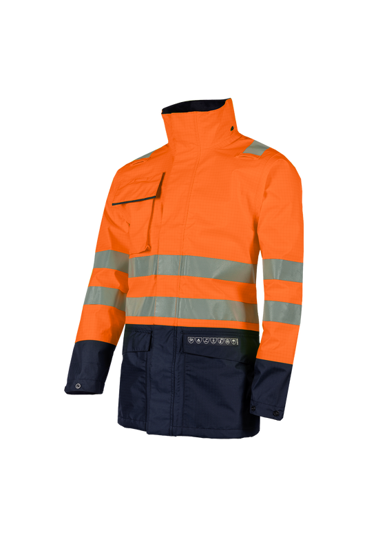 Sioen Jassen Kaldvik Multinorm fluo oranje-marineblauw