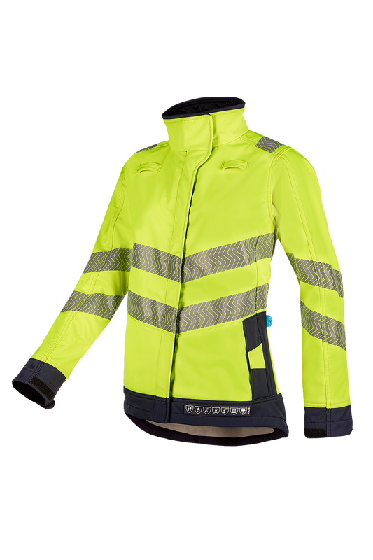 Sioen damesjassen Heika multinorm fluo geel-marine
