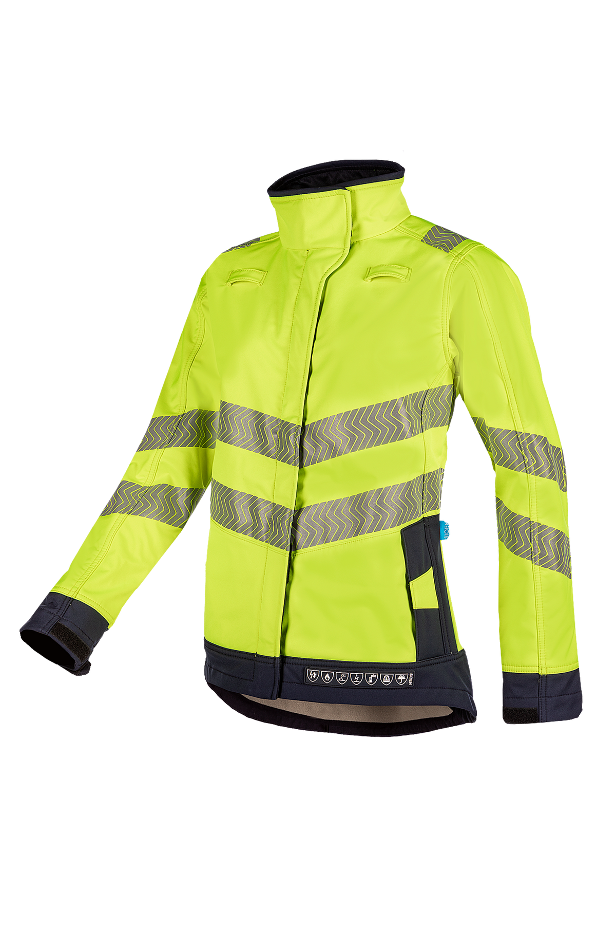 Sioen damesjassen Heika multinorm fluo geel-marine