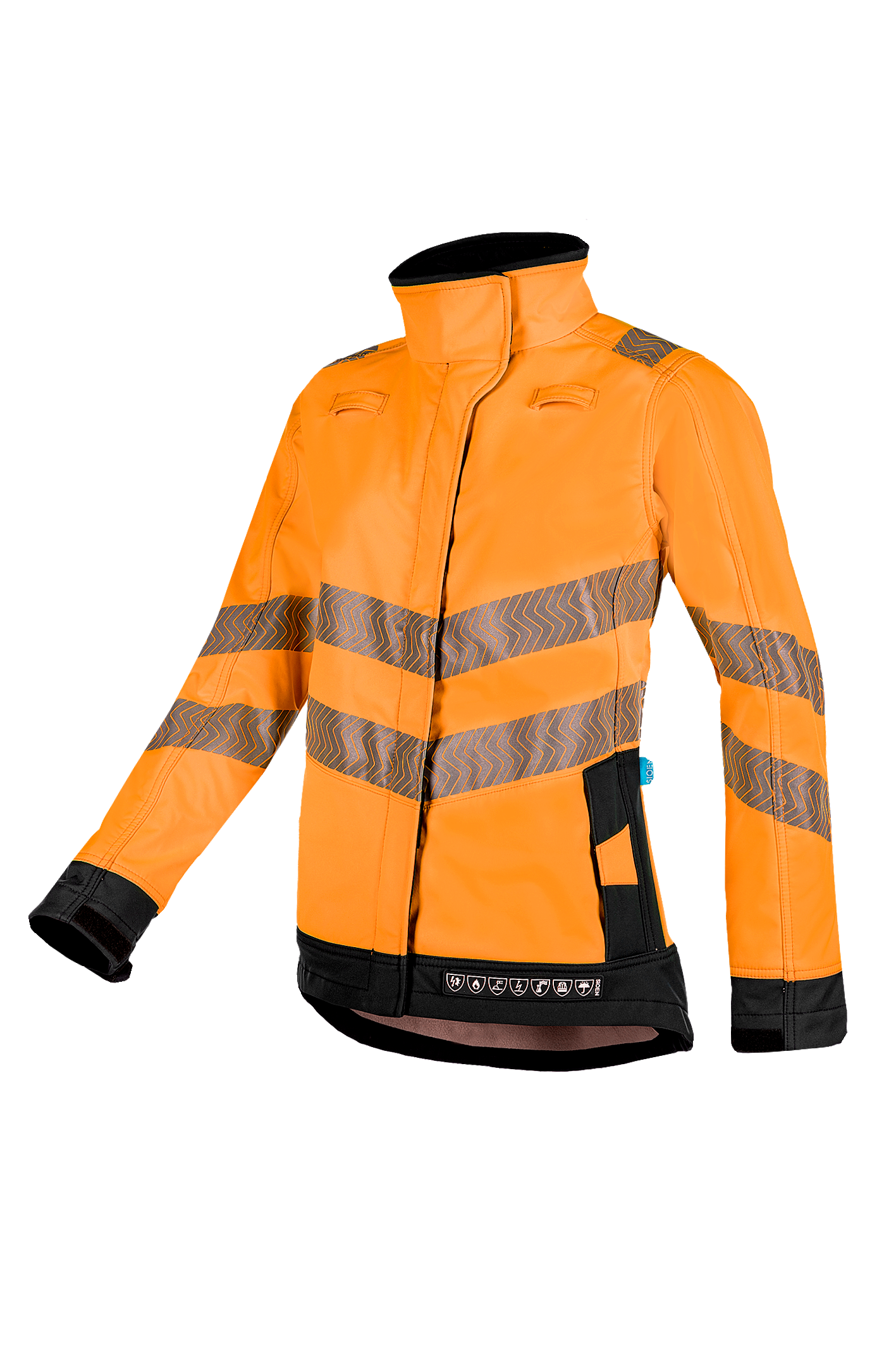 Sioen damesjassen Heika multinorm fluo oranje-marineblauw