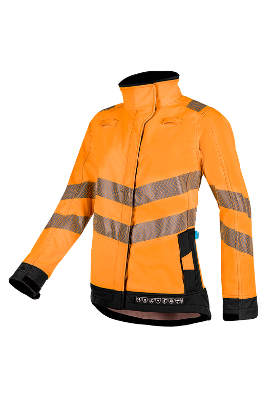 Sioen damesjassen Heika multinorm fluo oranje-marineblauw