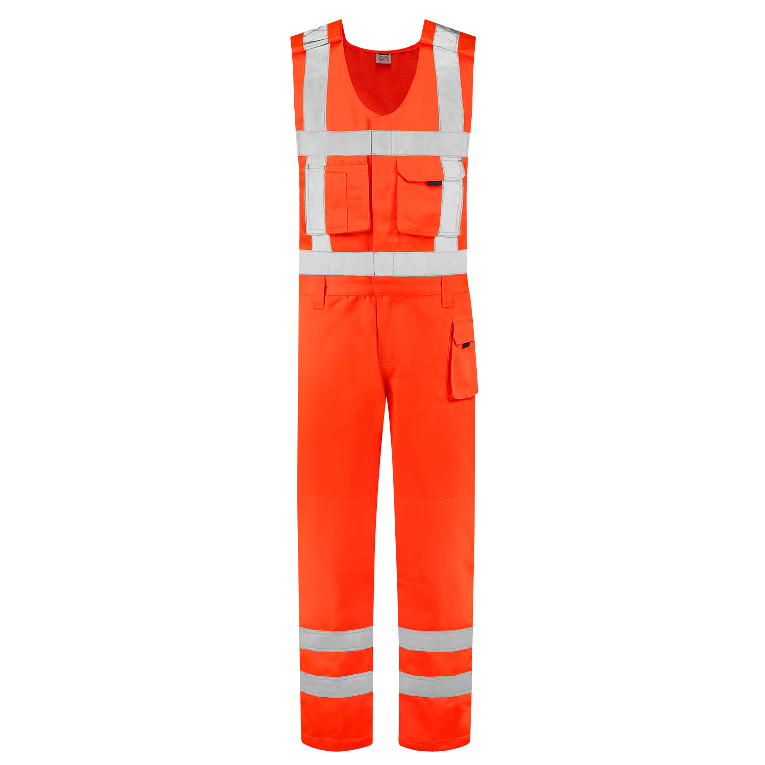 Tricorp Safety Bodybroeken 753001-THR3001 Kniezakken Polyester- katoen fluo-oranje(fluororange)