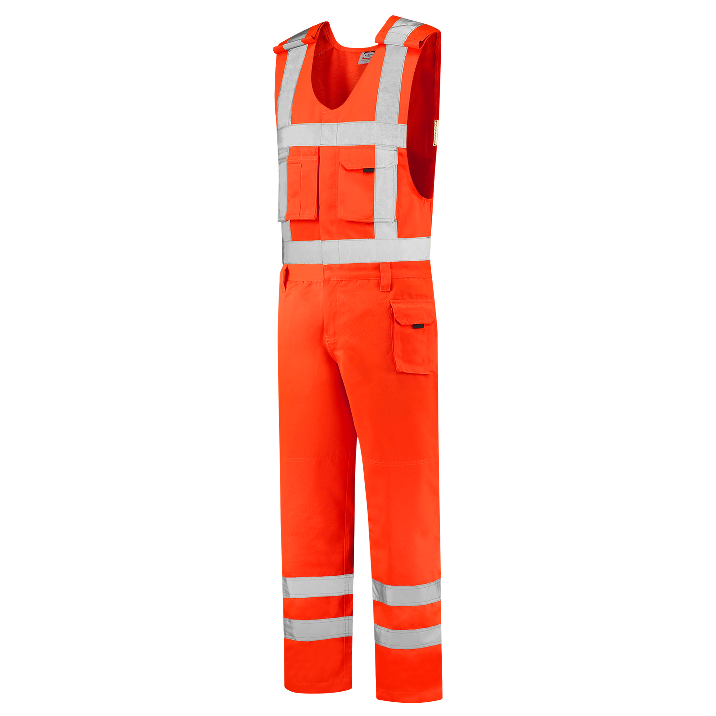 Tricorp Safety Bodybroeken 753001-THR3001 Kniezakken Polyester- katoen fluo-oranje(fluororange)
