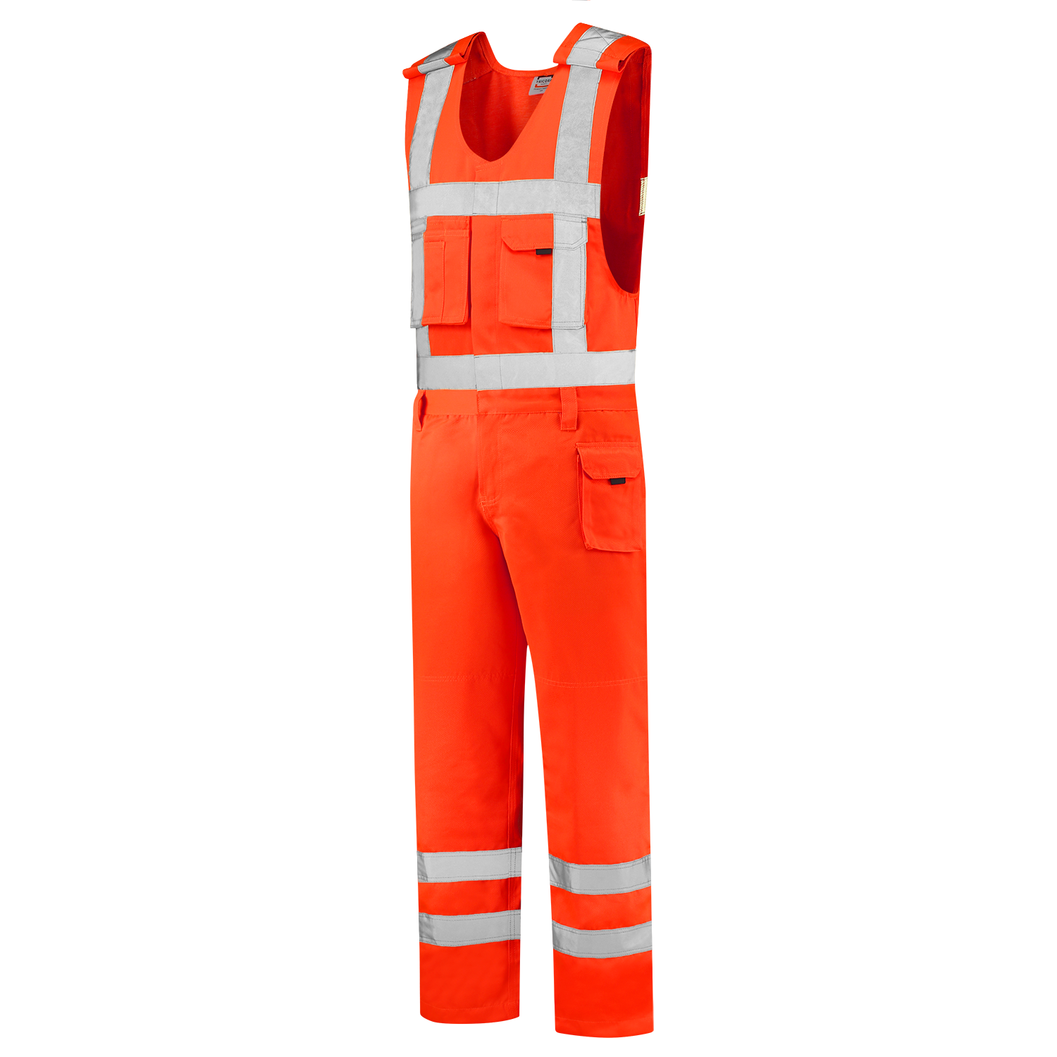 Tricorp Safety Bodybroeken 753001-THR3001 Kniezakken Polyester- katoen fluo-oranje(fluororange)