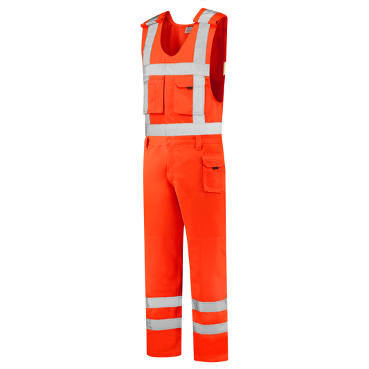 Tricorp Safety Bodybroeken 753001-THR3001 Kniezakken Polyester- katoen fluo-oranje(fluororange)