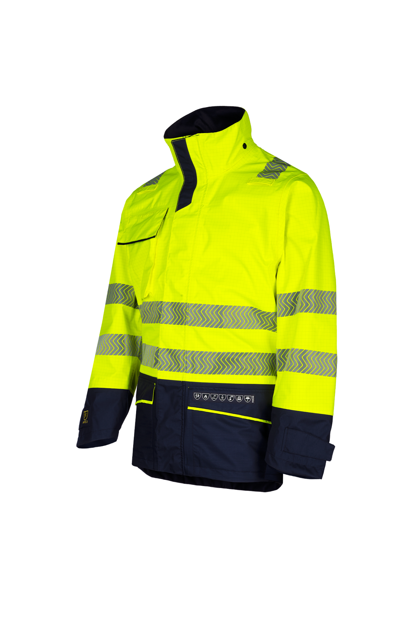 Sioen jassen Talsi multinorm fluo geel-marine