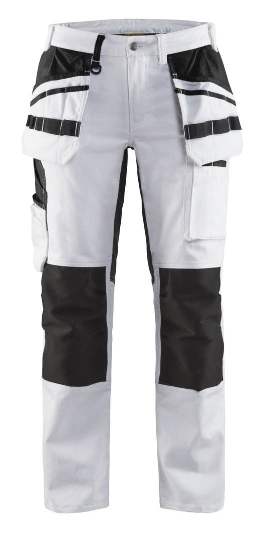 Blaklader Broeken 79101000 met Stretch wit-zwart(1099)