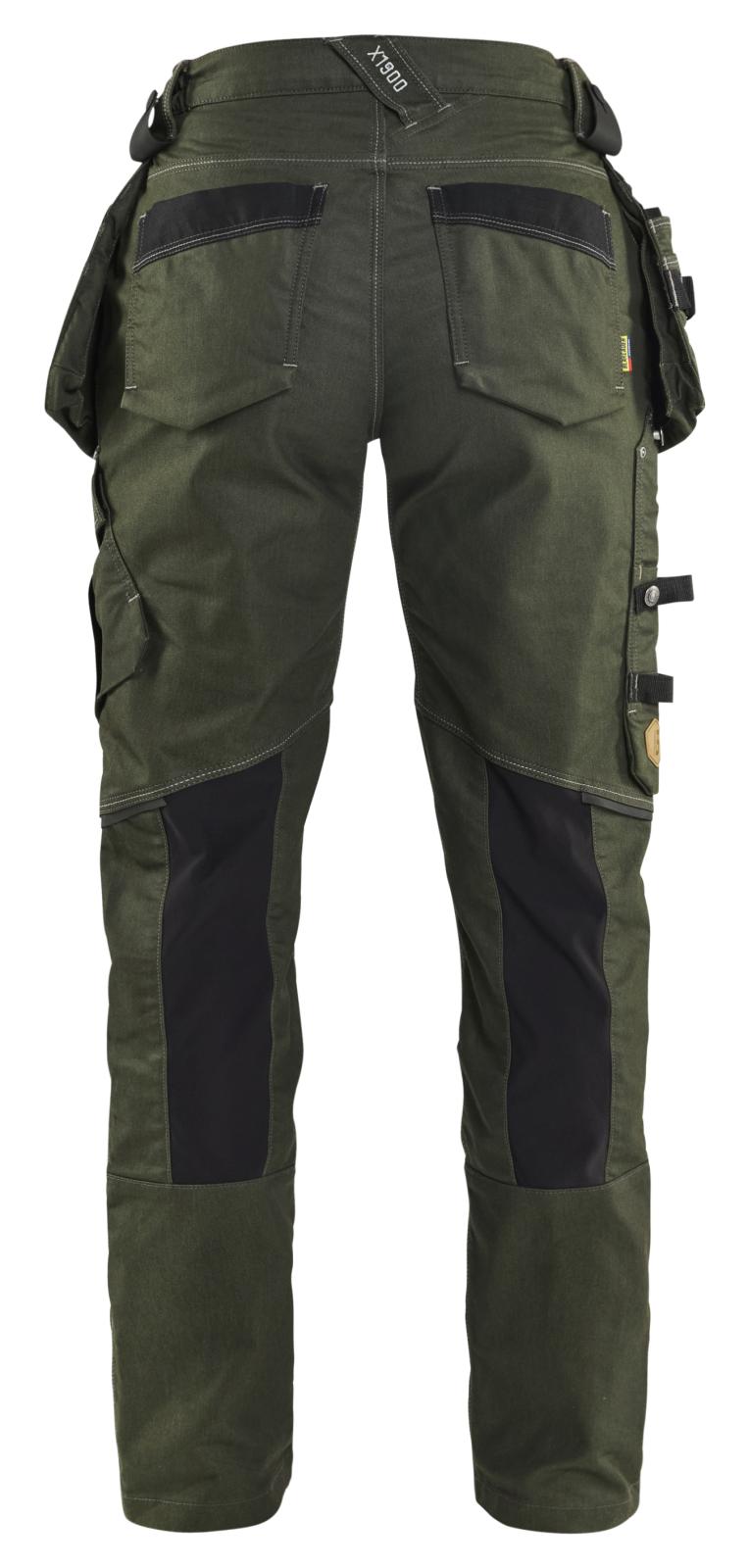 Blaklader Dames X1900 Werkbroek 79901141 denim stretch donker herfstgroen-zwart(4298)