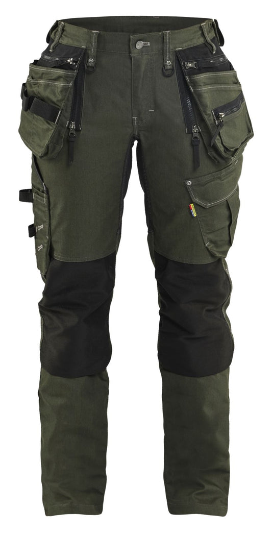Blaklader Dames X1900 Werkbroek 79901141 denim stretch donker herfstgroen-zwart(4298)