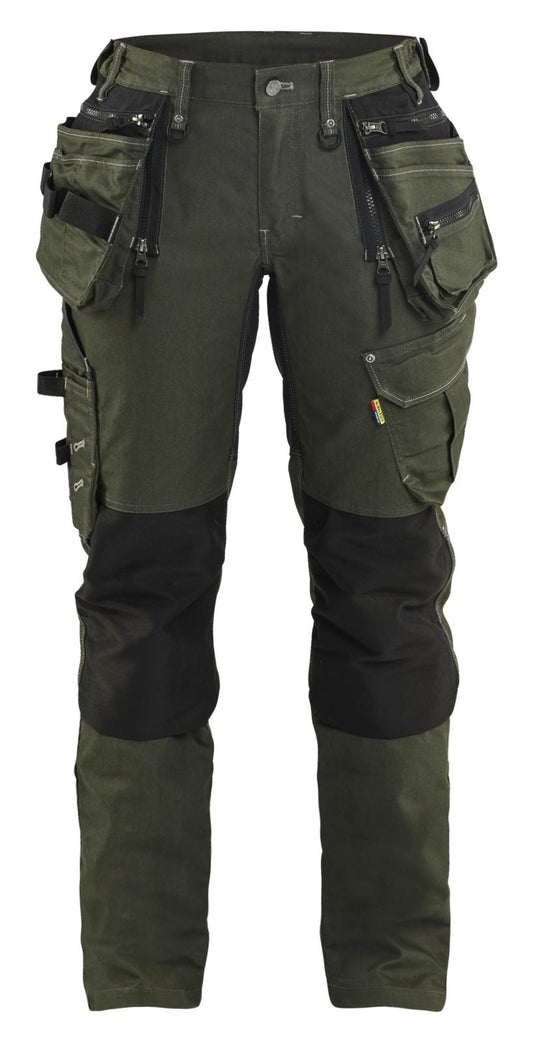 Blaklader Dames X1900 Werkbroek 79901141 denim stretch donker herfstgroen-zwart(4298)