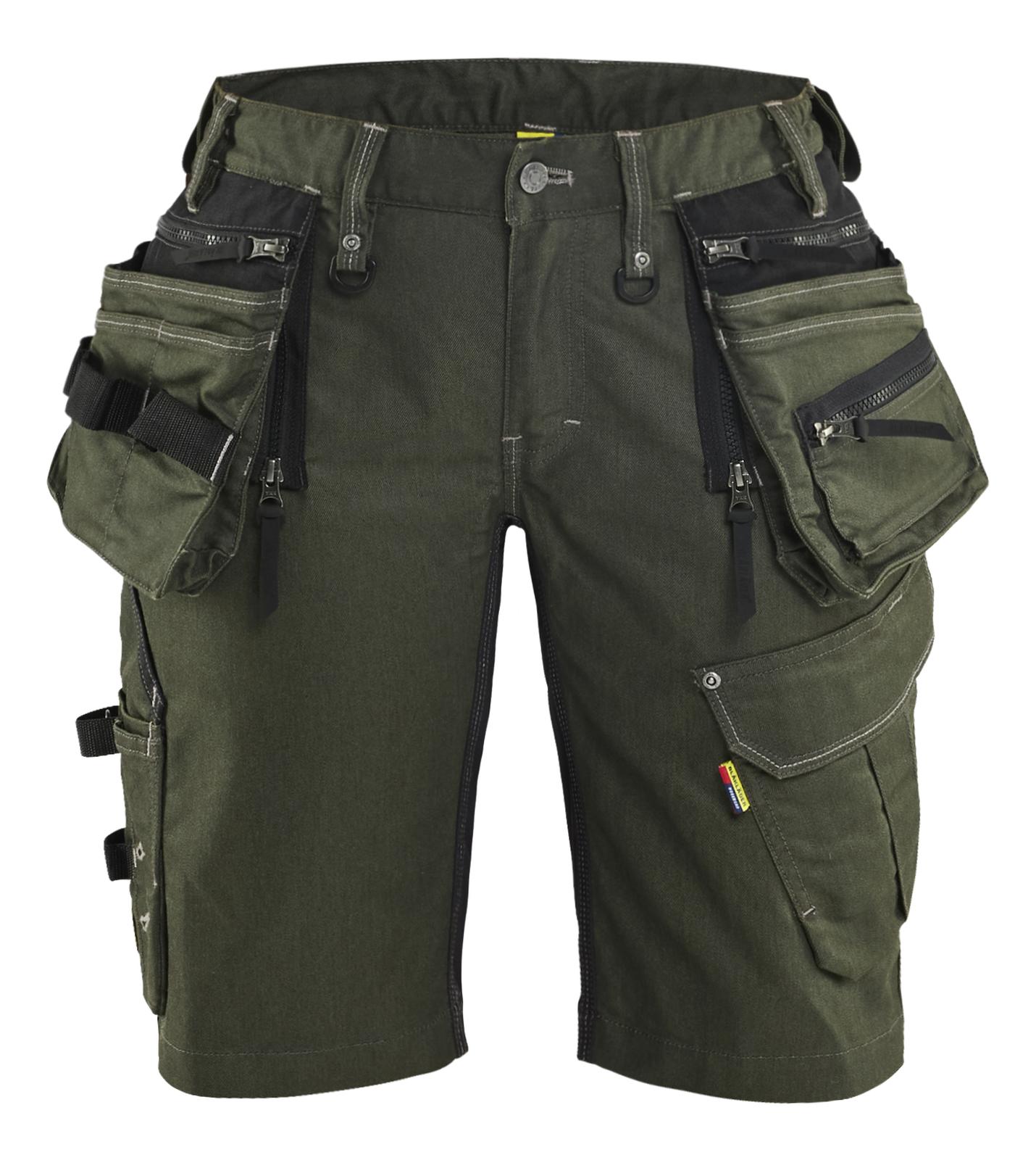 Blaklader Dames X1900 Short 79921141 denim stretch donker herfstgroen-zwart(4298)