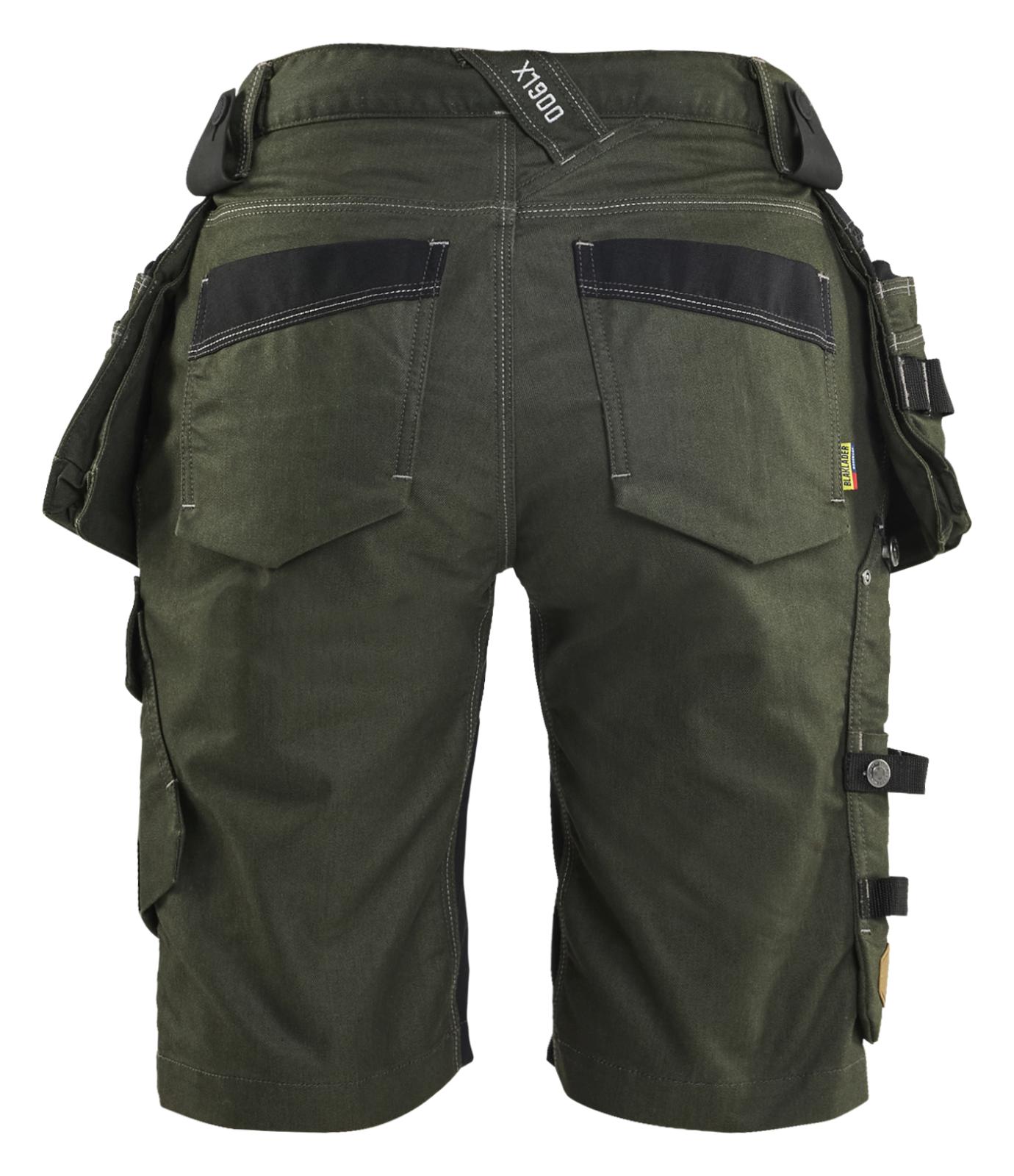 Blaklader Dames X1900 Short 79921141 denim stretch donker herfstgroen-zwart(4298)