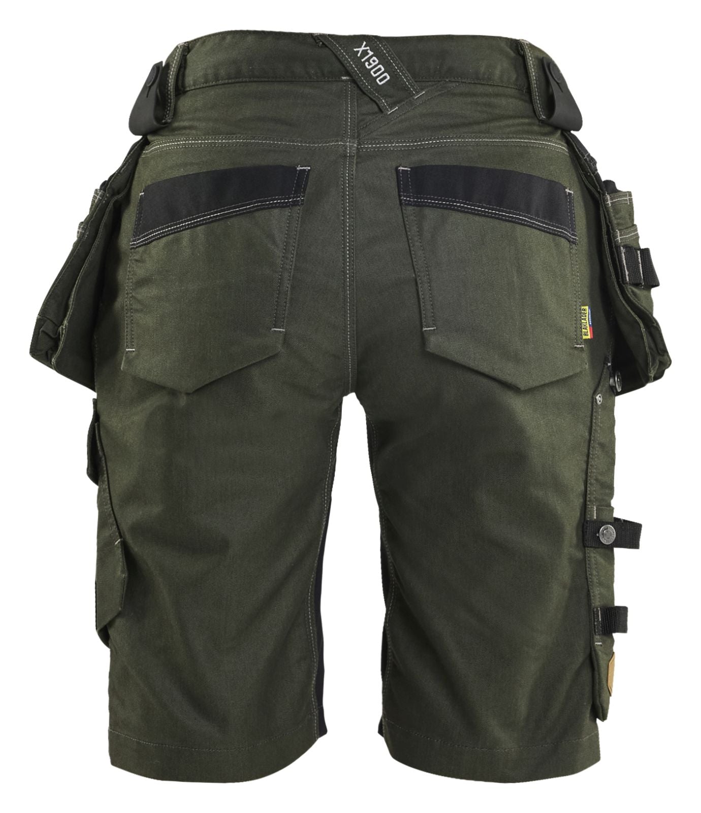 Blaklader Dames X1900 Short 79921141 denim stretch donker herfstgroen-zwart(4298)