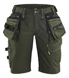 Blaklader Dames X1900 Short 79921141 denim stretch donker herfstgroen-zwart(4298)