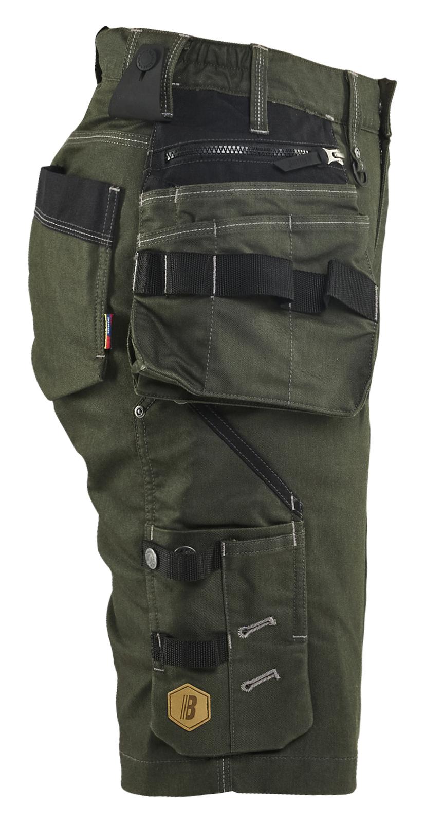 Blaklader Dames X1900 Short 79921141 denim stretch donker herfstgroen-zwart(4298)