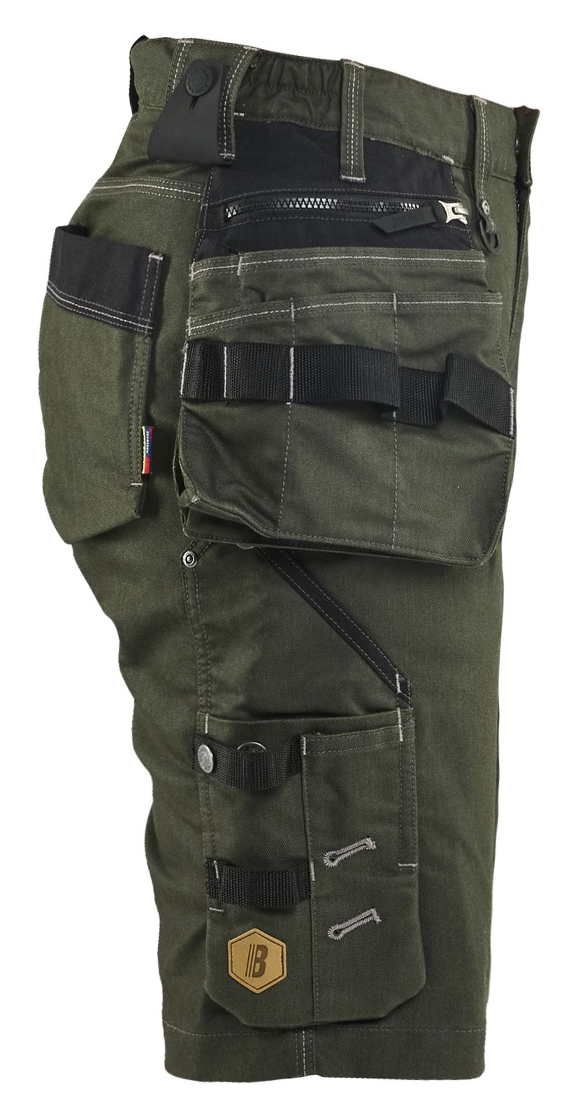 Blaklader Dames X1900 Short 79921141 denim stretch donker herfstgroen-zwart(4298)