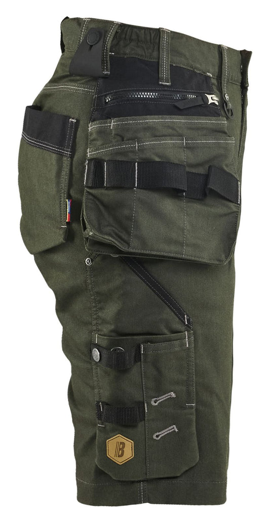 Blaklader Dames X1900 Short 79921141 denim stretch donker herfstgroen-zwart(4298)