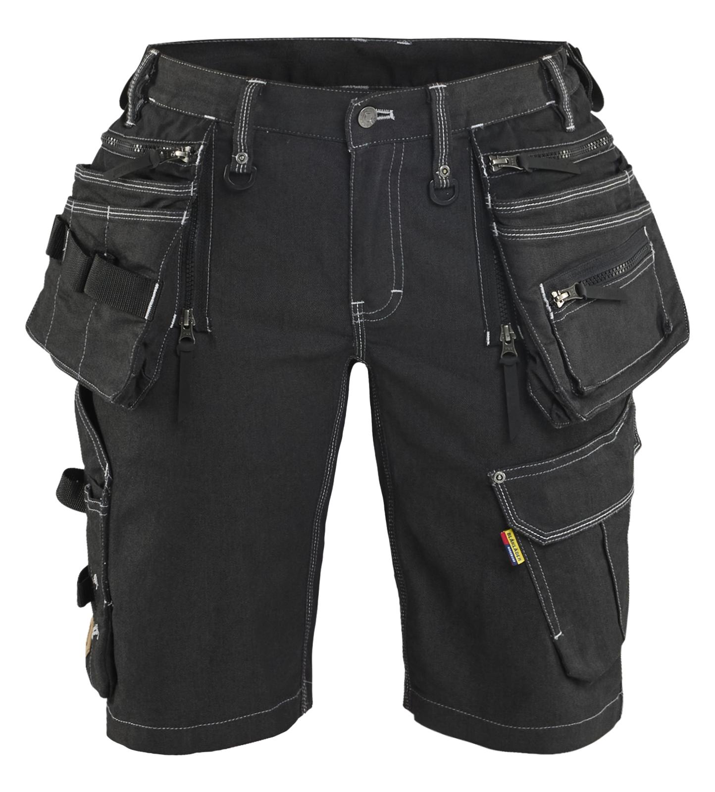 Blaklader Dames X1900 Short 79921141 denim stretch zwart(9900)