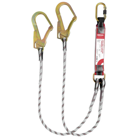 OXXA Essential Y-vanglijn Jura 4062 XL met valdemper 1,5m 6kN grijs-goud-rood