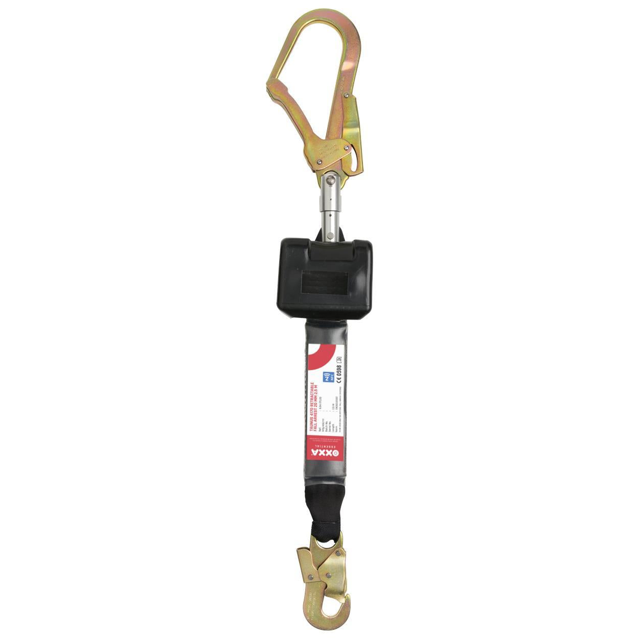 OXXA Essential Valstopapparaat Taunus 4170 met valdemper 2,5m 15kN goud-zwart-grijs