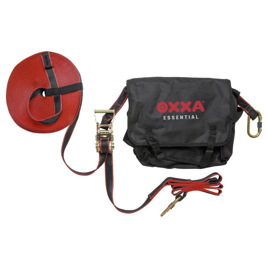 OXXA Essential Mobiele leeflijn 4182 Instelbaar van 2 tot 20 meter in lengte 30mm 25kN rood-zwart