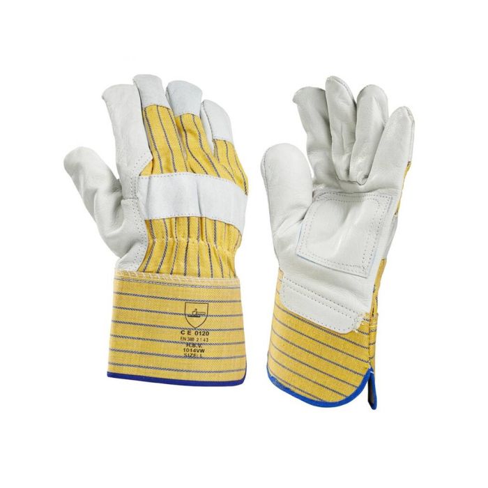 HBV Handschoenen 1014VW nerfleder wit-geel