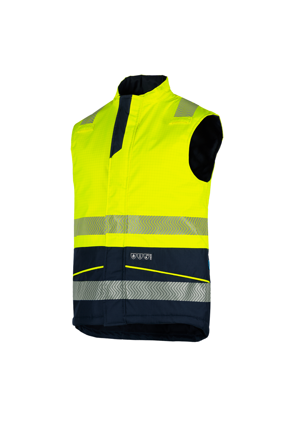 Sioen Bodywarmers Flaxton Multinorm fluo geel-marineblauw