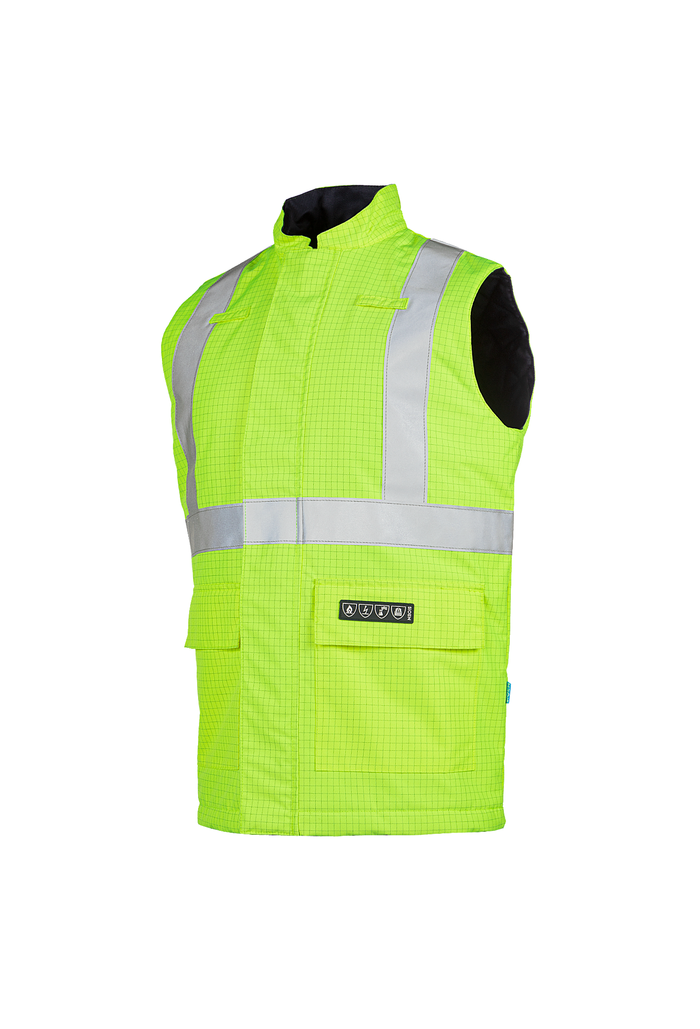Sioen bodywarmer Sidney multinorm fluo geel