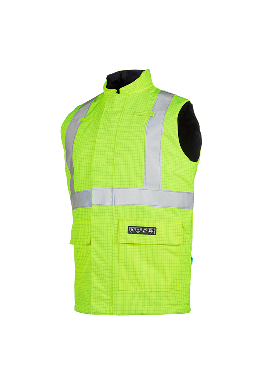 Sioen bodywarmer Sidney multinorm fluo geel