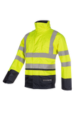 Sioen Regenjassen Jibou multinorm HiVis fluo geel-marine