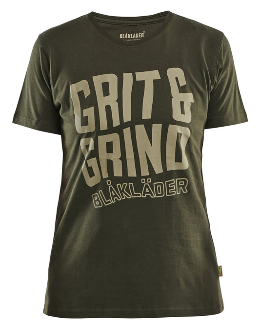 Blaklader Limited Edition Grit & Grind Dames T-shirt 94091042 donker herfstgroen(4209)