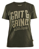 Blaklader Limited Edition Grit & Grind Dames T-shirt 94091042 donker herfstgroen(4209)