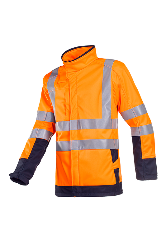Sioen Jassen Playford softshell Multinorm ARC HiVis inritsbaar fluo oranje-marineblauw