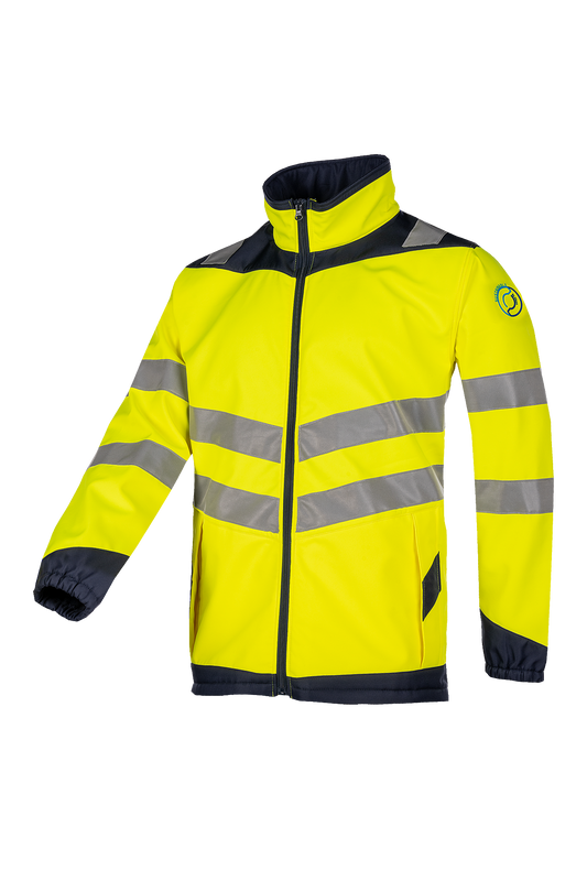 Sioen softshell Aborg HiVis fluo geel-marine