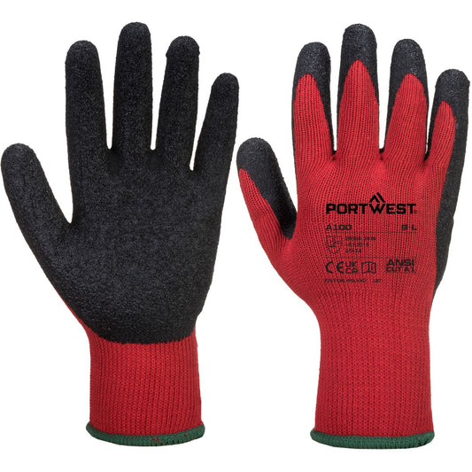 Portwest Handschoenen A100 rood-zwart(R8)