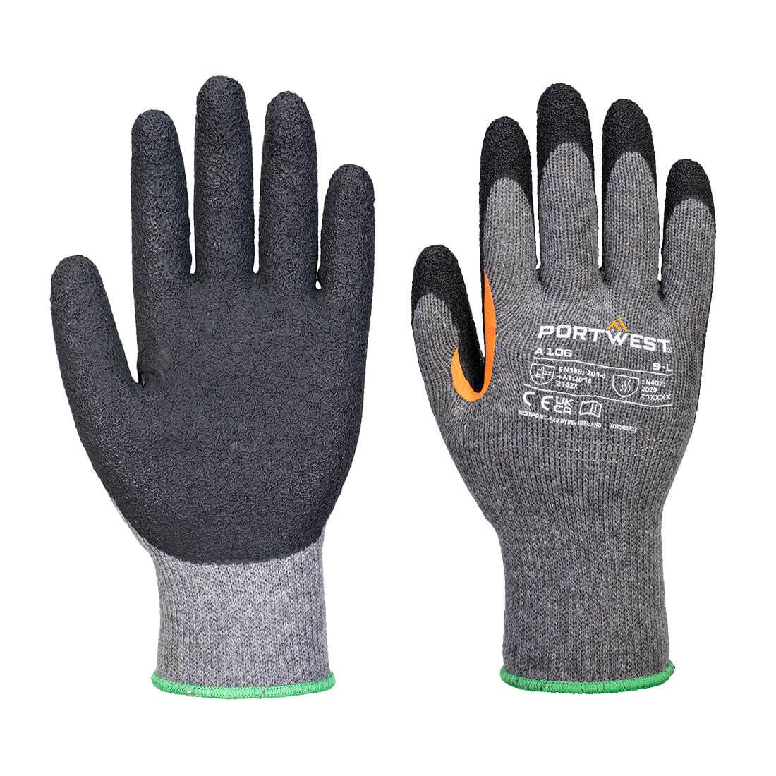 Portwest handschoenen A106 hitte12pk grijs-zwart(G8)